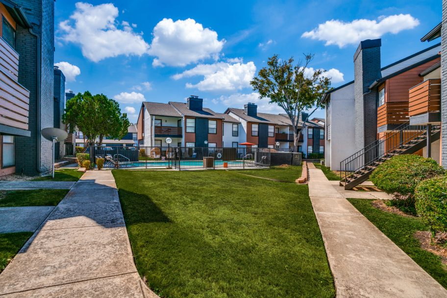 the courtyard at The Evaline