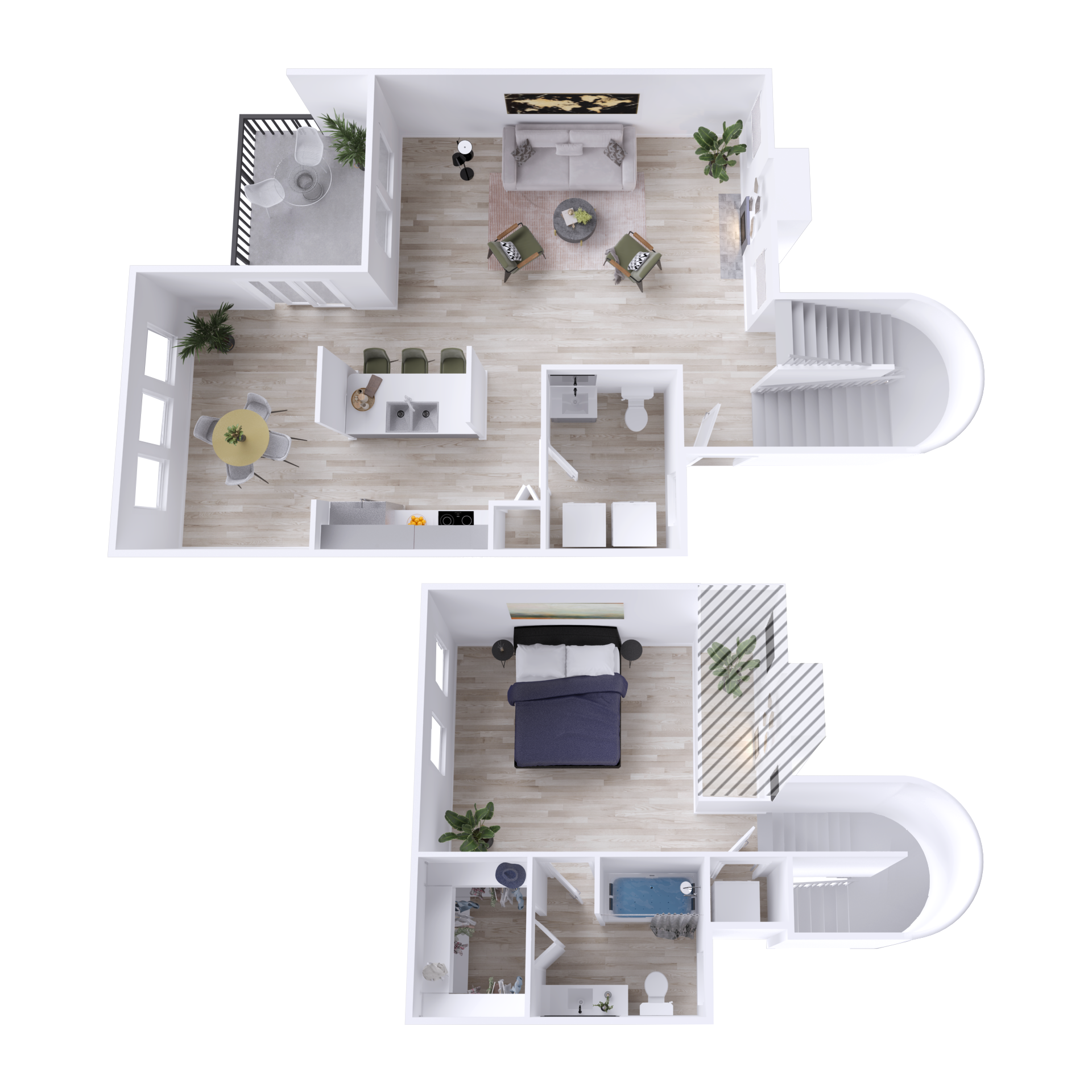 A3 Townhome Renovated - 3D Plan